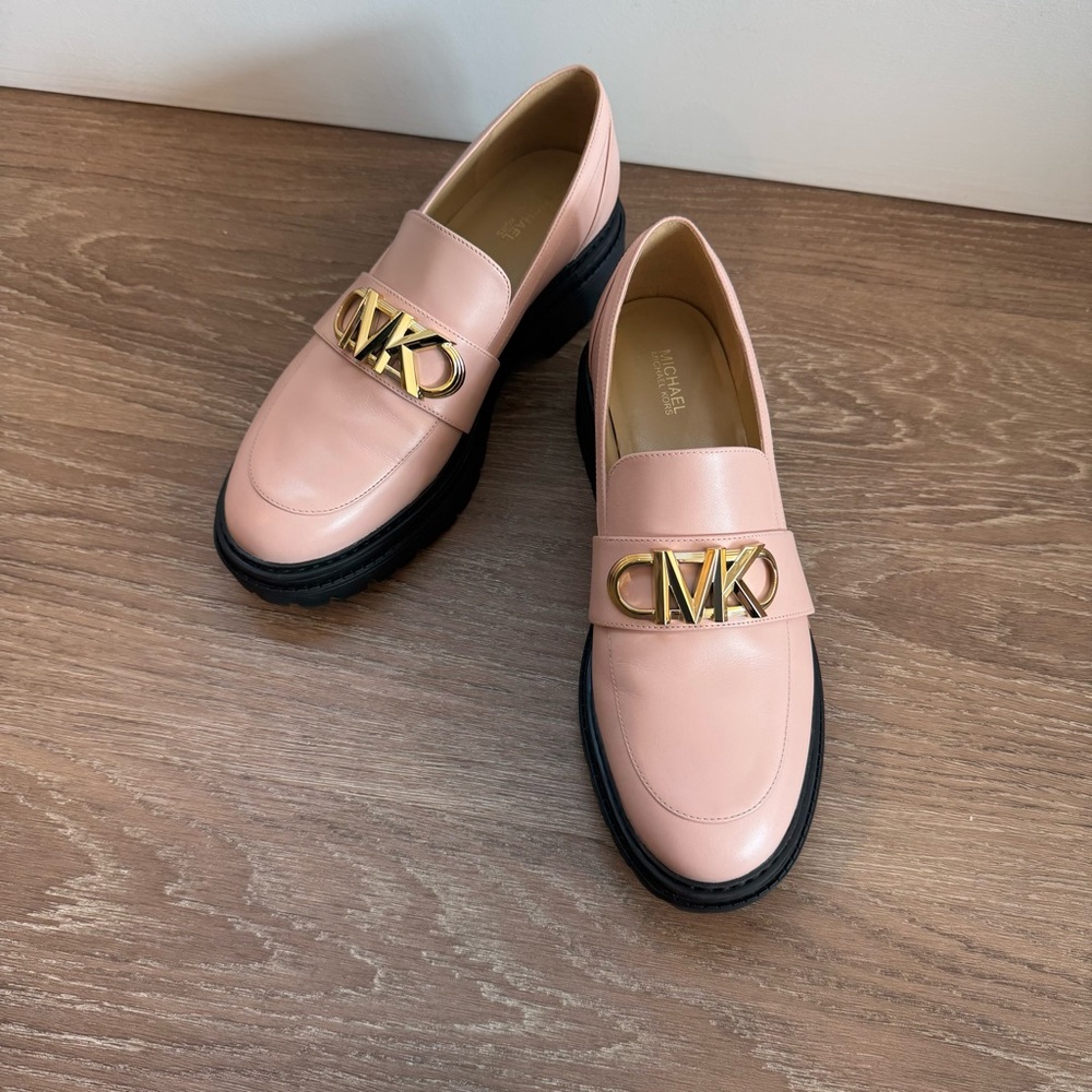 Michael Kors Pink Loafers with Gold Accent